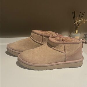 UGG Cozy Pink Shearling Ankle Boots